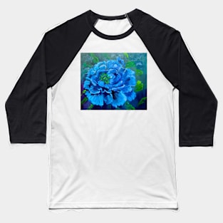 Blue Peony Baseball T-Shirt